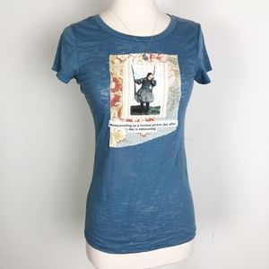 Sue Handman Cotton T Shirt w/ Applique, Sz S